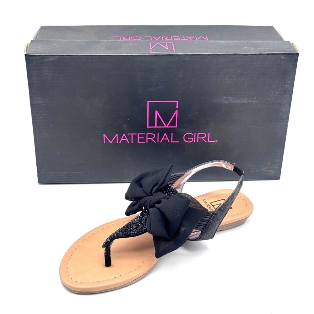Material Girl Womens Swan 2 Split Toe Casual T-Strap Sandals, Black, Size 6.5 - Picture 6 of 16